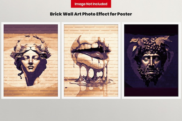 Brick wall art photo effect for poster