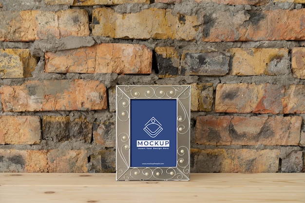 PSD brick wall frame mockup