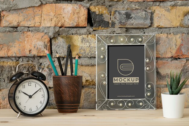 Brick wall frame mockup