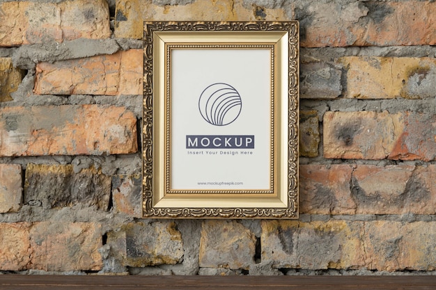 PSD brick wall frame mockup