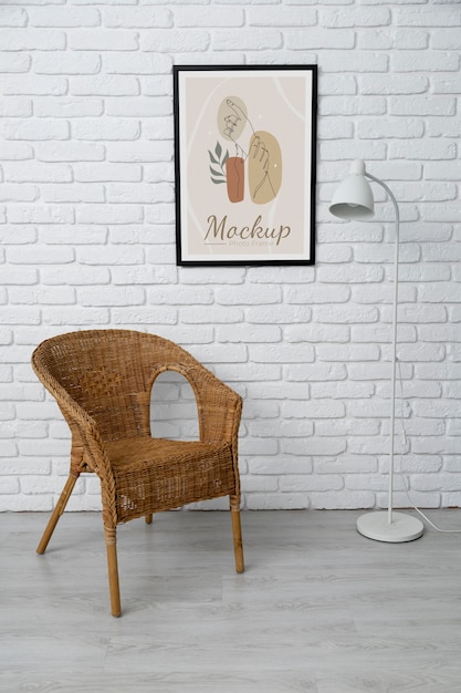 Brick wall frame mockup