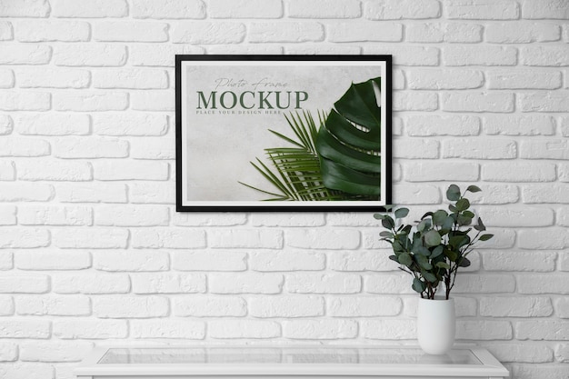 Brick wall frame mockup