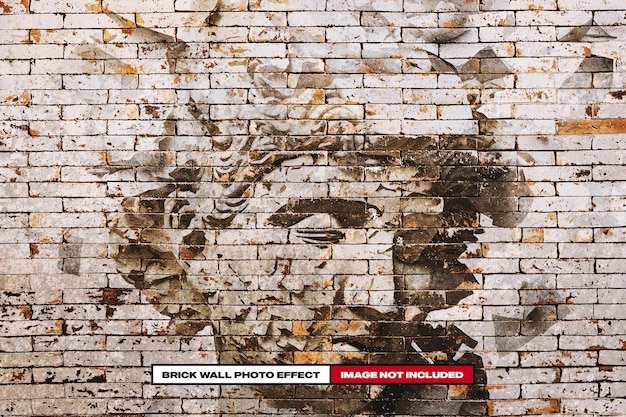 PSD brick wall photo effect