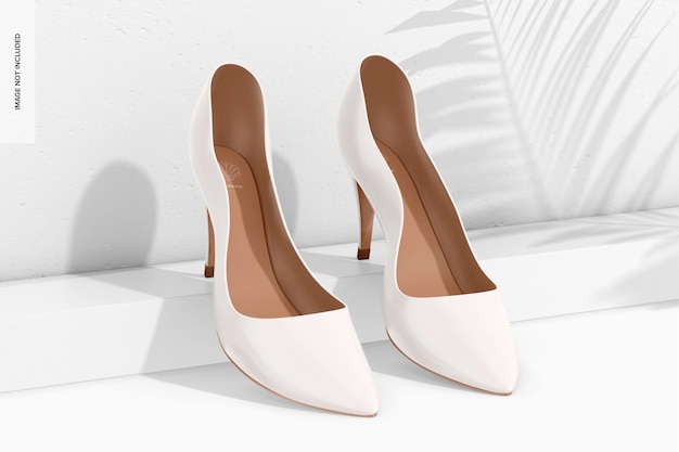 bridal shoes mockup, back view