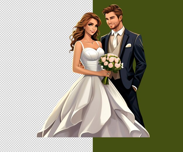 PSD bride and groom 3d render psd plik i tło projektowania ikony