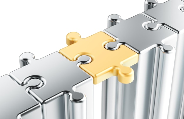 bridging finance or bridging loans concept bridge from puzzles 3d rendering isolated on background