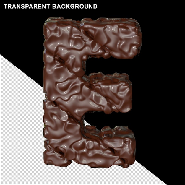 PSD brief gemaakt van chocolade. 3d-letter e