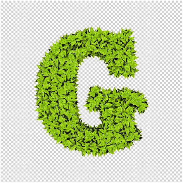 PSD brief van groene bladeren 3d-rendering