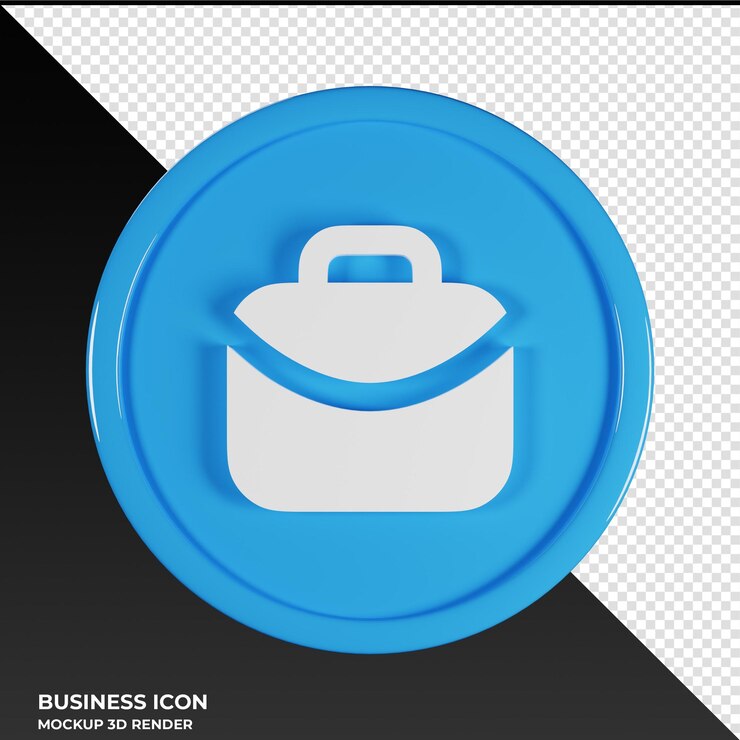 PSD портфель 2 business icon 3d render иллюстрация