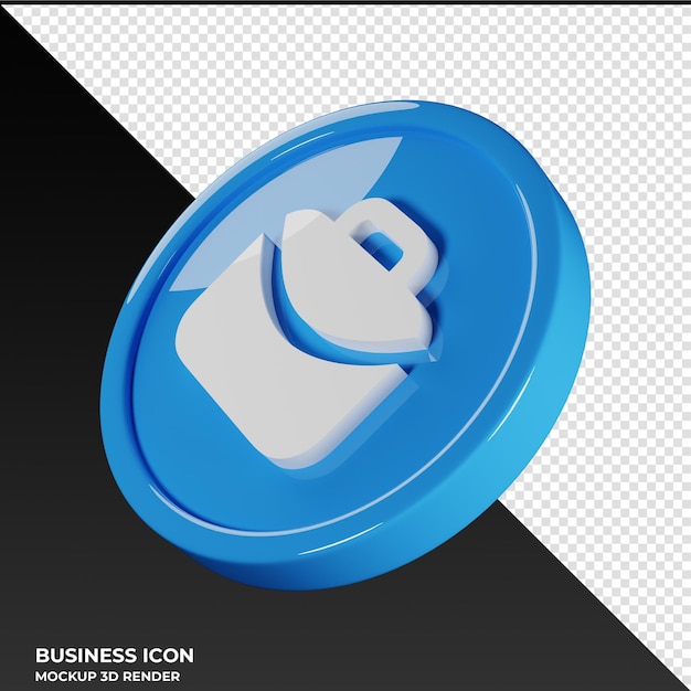 Briefcase 2 business icon 3d render illustration