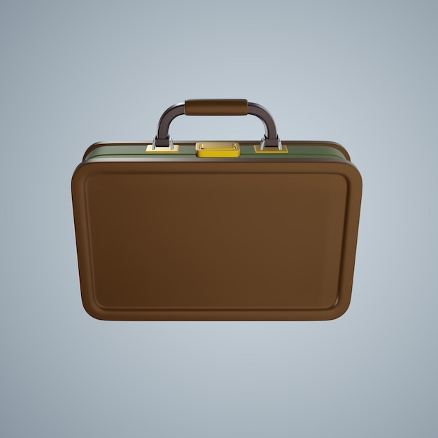 PSD briefcase 3d illustration transparent background