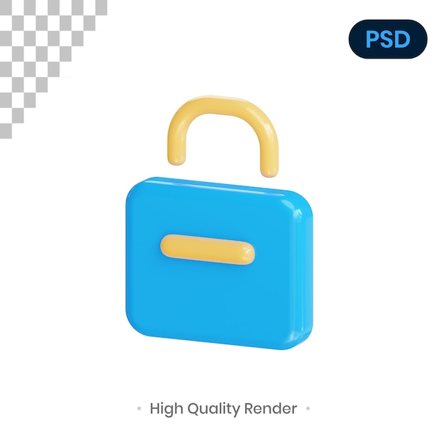 Briefcase 3d render illustration premium psd