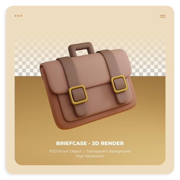 PSD briefcase 3d render