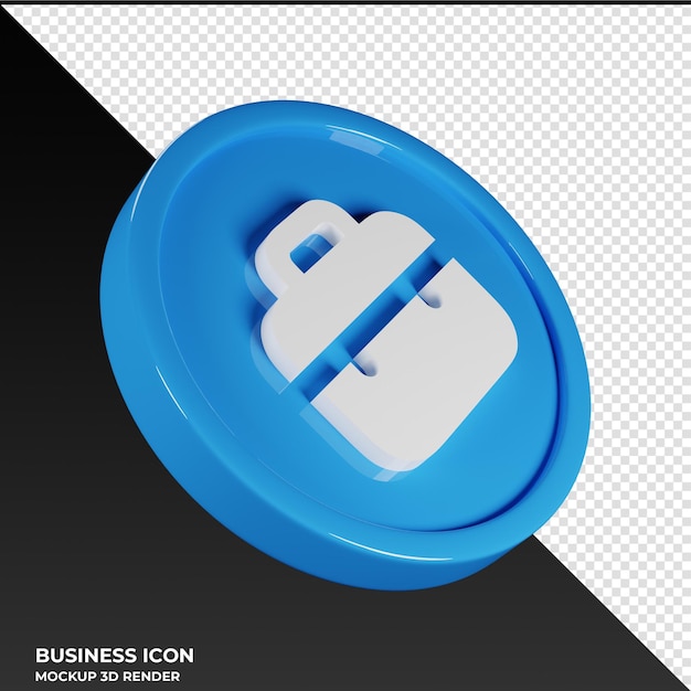 Briefcase 6 Business Icon 3D Render Illustration