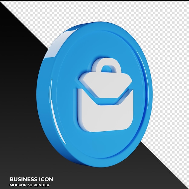 Briefcase Business Icon 3D Render Illustration