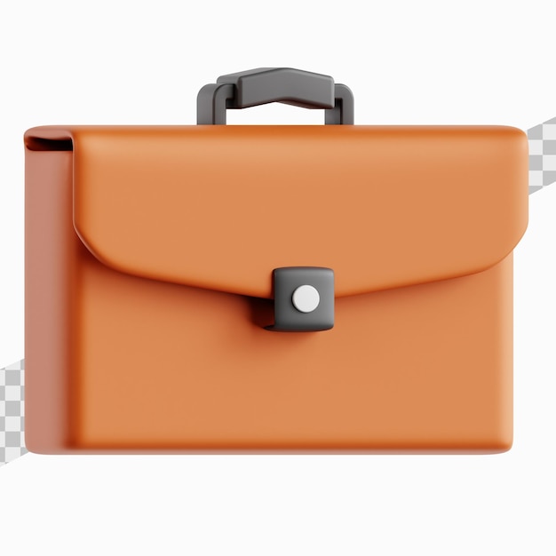 PSD briefcase or suitcase 3d render illustration