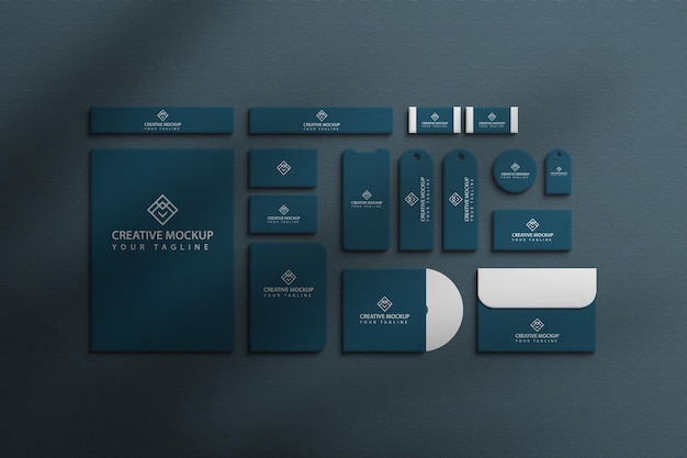 Briefpapier branding corporate view mockup Premium