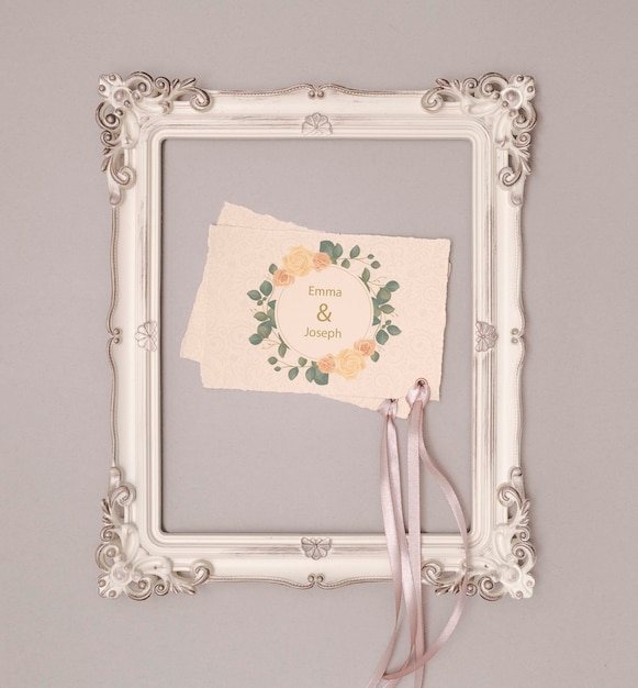 Briefpapier bruiloft uitnodiging met frame