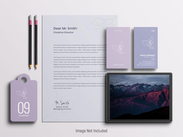 PSD briefpapier set mockup