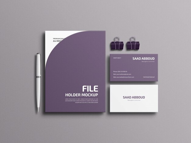 PSD briefpapier set mockup