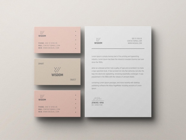 PSD briefpapier set mockup