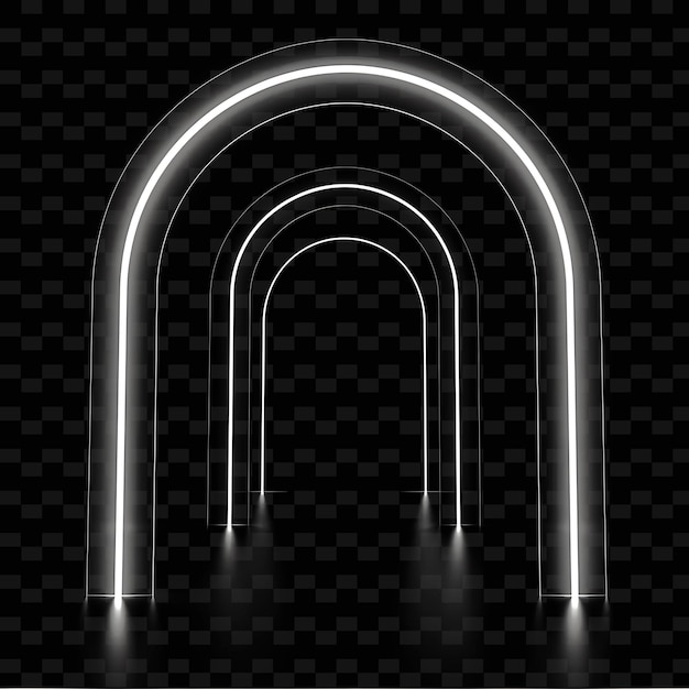 A bright arch of light on a black background