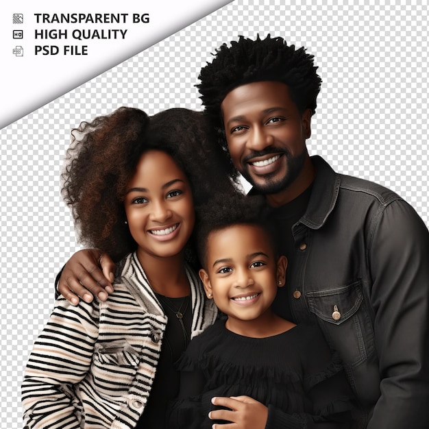 Bright black family ultra realistic style white backgroun