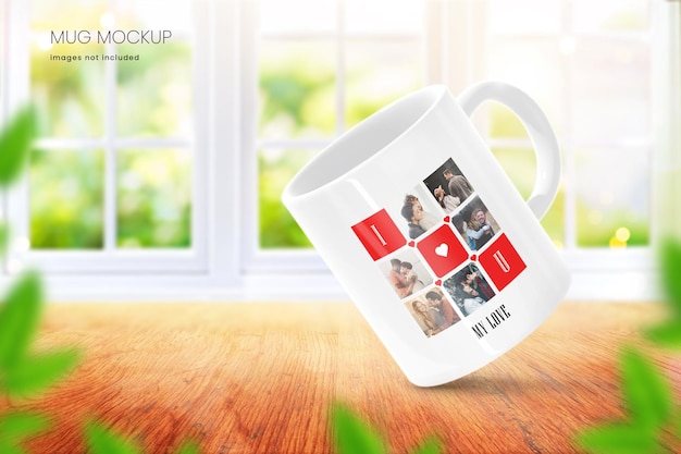 Bright coffee cup mockup for you to add your own designs