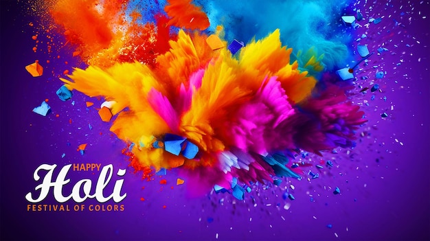 Bright colored background of various holi powder splash