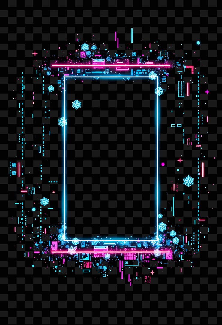 PSD a bright and colorful abstract design of a square frame with the words quot glow in the dark quot