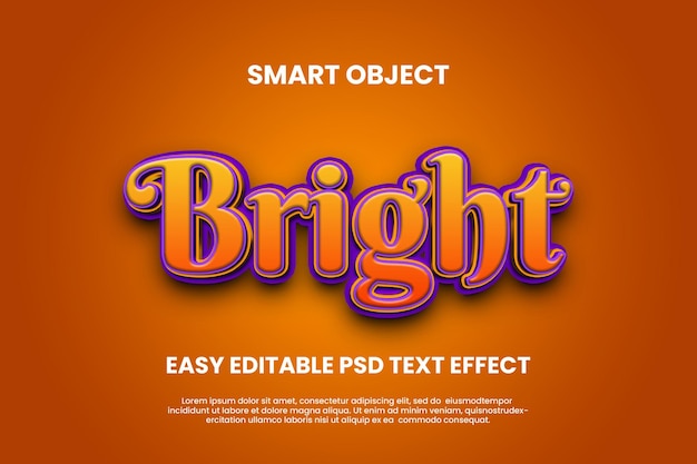 Яркий цветной умный объект текст эффект