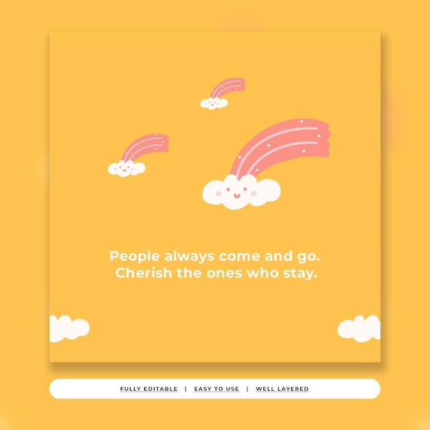 PSD bright cute playful creator quote content instagram post