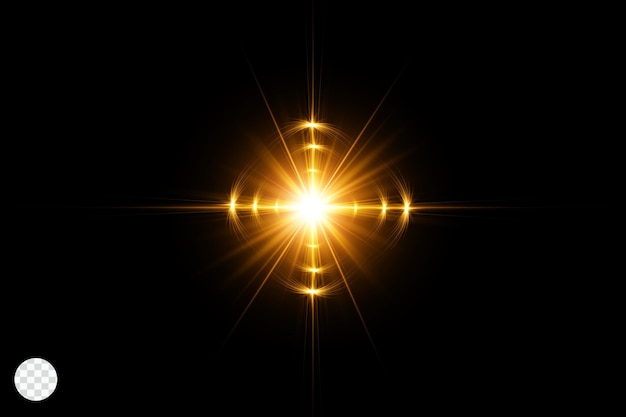 PSD bright golden sunburst lens flare