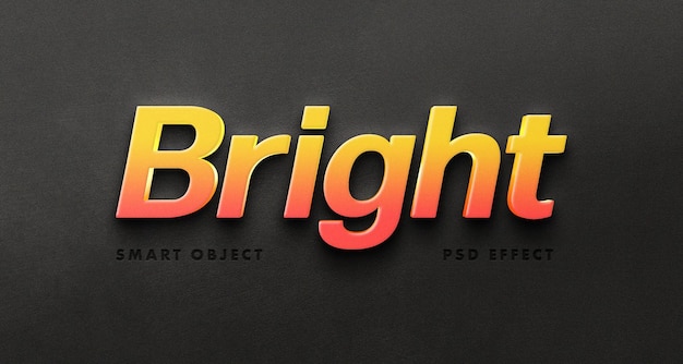 Bright gradient text effect template