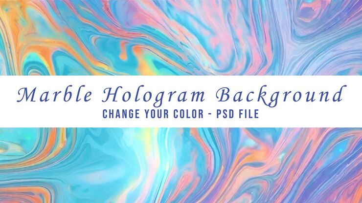 PSD bright marble hologram background