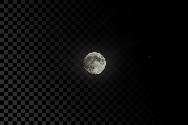Bright moon on transparent background