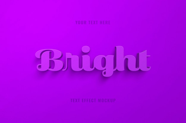 Ярко-фиолетовый текстовый эффект 3d-скрипта