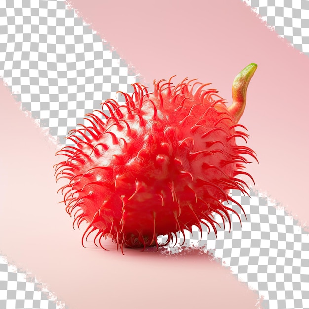 PSD rambutan rosso brillante visto da vicino