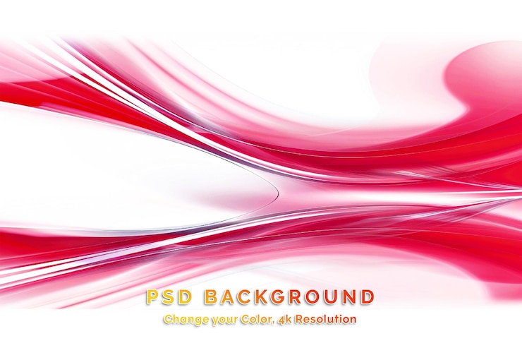 PSD bright red and white vector modern futuristic background with abstract waves