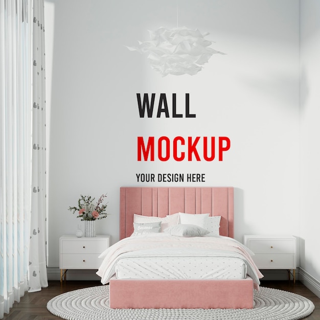 PSD bright and simple teen bedroom wall for your textures