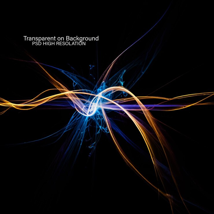 PSD bright spotlight shining on transparent background