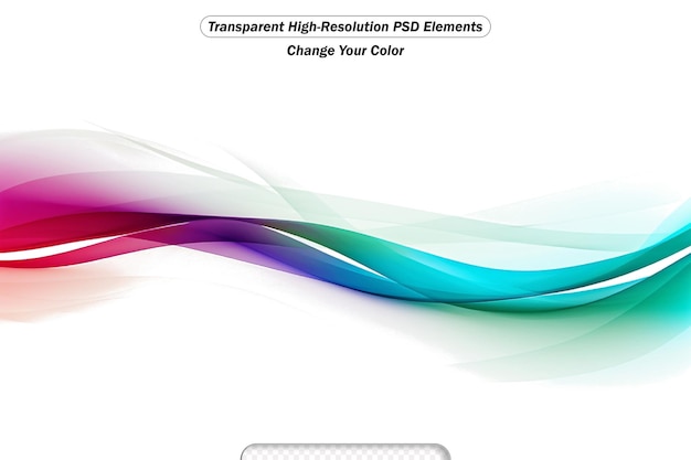 PSD bright swoosh lines and waves transparent background design