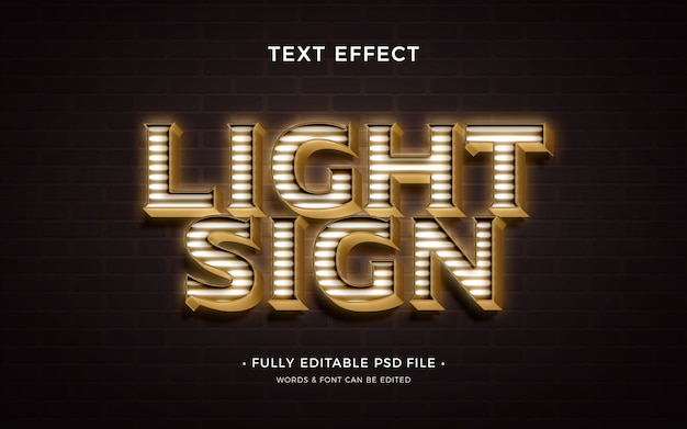 PSD bright text with light bulbs