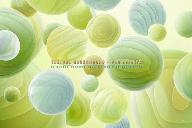 PSD bright yellow 3d balls on transparent background