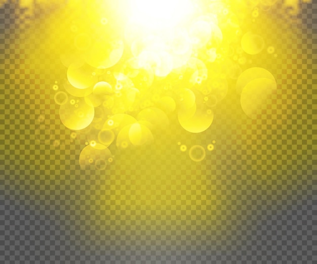 Bright Yellow Glow light effect isolated on a transparent background