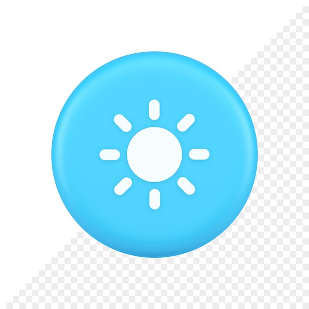 PSD brightness button sun light warm cold contrast digital interface 3d realistic icon