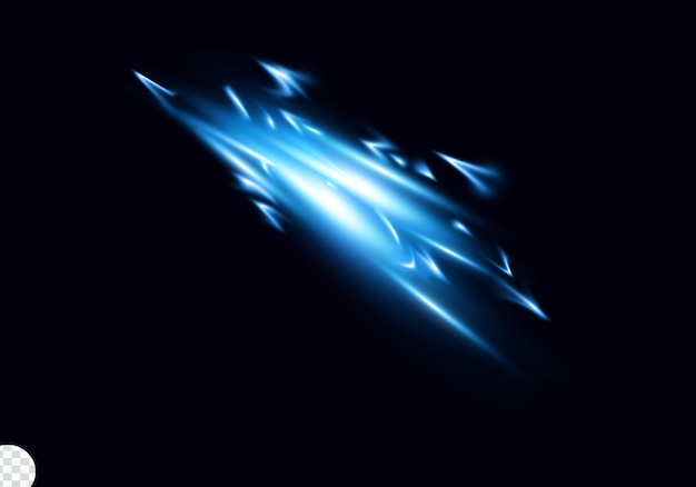 Brignt blue fire cuts on the black background with flares and sparkles