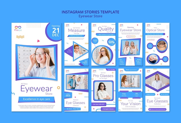 PSD brillen winkel instagram verhalen sjabloon