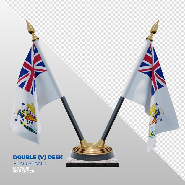 British Antarctic Territory realistische 3d getextureerde dubbele bureauvlag staat voor compositie