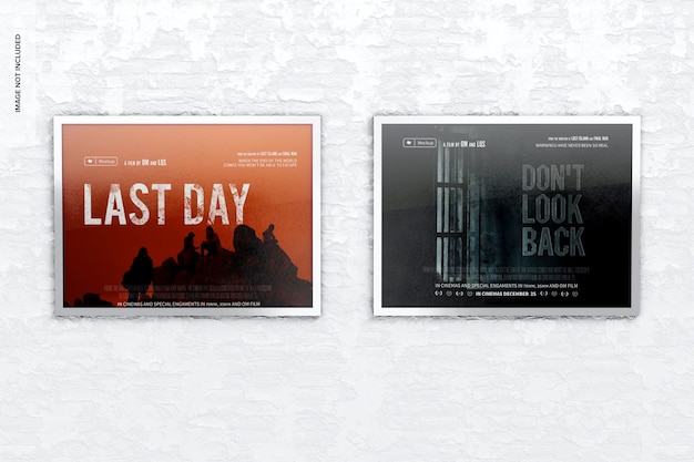 Mockup di poster cinematografici quad britannici, vista frontale